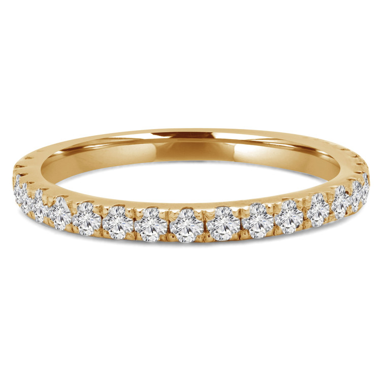 Round Diamond Semi-Eternity Wedding Band Ring in Yellow Gold (MVSXB0005-Y)