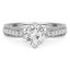 Round Lab Created Diamond Vintage Solitaire with Accents Engagement Ring in White Gold (MVSLG0001-W)