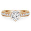 Round Lab Created Diamond Vintage Solitaire with Accents Engagement Ring in Yellow Gold (MVSLG0001-Y)