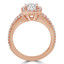 Round Lab Created Diamond Split-Shank Cushion Halo Engagement Ring in Rose Gold (MVSLG0002-R)
