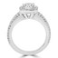 Round Lab Created Diamond Split-Shank Cushion Halo Engagement Ring in White Gold (MVSLG0002-W)