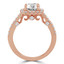 Round Lab Created Diamond Cushion Halo Engagement Ring in Rose Gold (MVSLG0003-R)