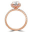 Round Lab Created Diamond Cushion Halo Engagement Ring in Rose Gold (MVSLG0004-R)