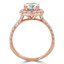 Round Lab Created Diamond Cushion Halo Engagement Ring in Rose Gold (MVSLG0005-R)