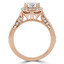 Round Lab Created Diamond Cushion Halo Engagement Ring in Rose Gold (MVSLG0007-R)
