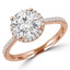 Round Lab Created Diamond Round Halo Engagement Ring in Rose Gold (MVSLG0010-R)