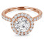Round Lab Created Diamond Round Halo Engagement Ring in Rose Gold (MVSLG0011-R)