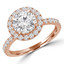 Round Lab Created Diamond Round Halo Engagement Ring in Rose Gold (MVSLG0011-R)