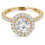 Round Lab Created Diamond Round Halo Engagement Ring in Yellow Gold (MVSLG0011-Y)