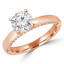 Round Lab Created Diamond Solitaire with Accents Engagement Ring in Rose Gold (MVSLG0015-R)