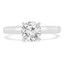 Round Lab Created Diamond Solitaire with Accents Engagement Ring in White Gold (MVSLG0015-W)