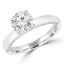 Round Lab Created Diamond Solitaire with Accents Engagement Ring in White Gold (MVSLG0015-W)