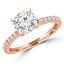 Round Lab Created Diamond Solitaire with Accents Engagement Ring in Rose Gold (MVSLG0016-R)