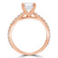 Round Lab Created Diamond Solitaire with Accents Engagement Ring in Rose Gold (MVSLG0016-R)