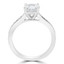 Round Lab Created Diamond Solitaire with Accents Engagement Ring in White Gold (MVSLG0017-W)