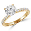 Round Lab Created Diamond Solitaire with Accents Engagement Ring in Yellow Gold (MVSLG0020-Y)