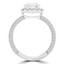 Round Lab Created Diamond Cushion Halo Engagement Ring in White Gold (MVSLG0021-W)
