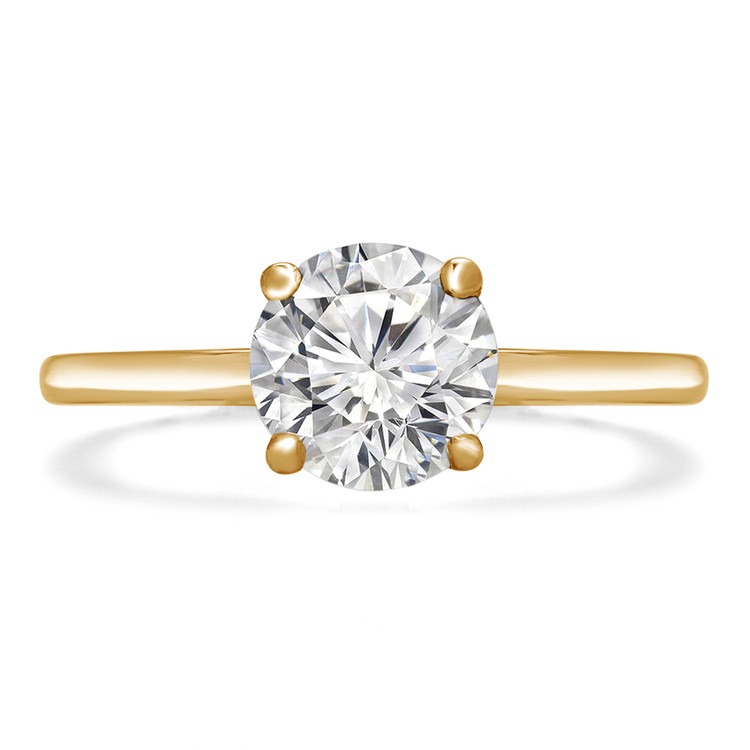 Round Lab Created Diamond Solitaire Engagement Ring in Yellow Gold (MVSLG0023-Y)
