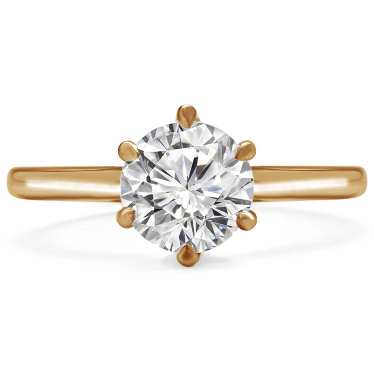 Round Lab Created Diamond Solitaire Engagement Ring in Yellow Gold (MVSLG0024-Y)