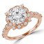 Round Lab Created Diamond Vintage Halo Engagement Ring in Rose Gold (MVSLG0026-R)
