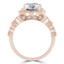 Round Lab Created Diamond Vintage Halo Engagement Ring in Rose Gold (MVSLG0026-R)