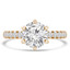 Round Lab Created Diamond 6-Prong Hidden Halo Solitaire with Accents Engagement Ring in Yellow Gold (MVSLG0027-Y)