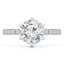 Round Lab Created Diamond 6-Prong Hidden Halo Solitaire with Accents Engagement Ring in White Gold (MVSLG0028-W)