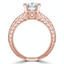 Round Lab Created Diamond Vintage Solitaire Engagement Ring in Rose Gold (MVSLG0029-R)