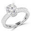 Round Lab Created Diamond Vintage Solitaire Engagement Ring in White Gold (MVSLG0029-W)