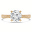 Round Lab Created Diamond Vintage Solitaire Engagement Ring in Yellow Gold (MVSLG0029-Y)