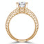Round Lab Created Diamond Vintage Solitaire Engagement Ring in Yellow Gold (MVSLG0029-Y)