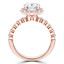 Round Lab Created Diamond Floral Shared Prong Halo Engagement Ring in Rose Gold with Accents (MVSLG0030-R)