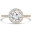 Round Lab Created Diamond Cathedral Halo Engagement Ring in Yellow Gold with Accents (MVSLG0032-Y)