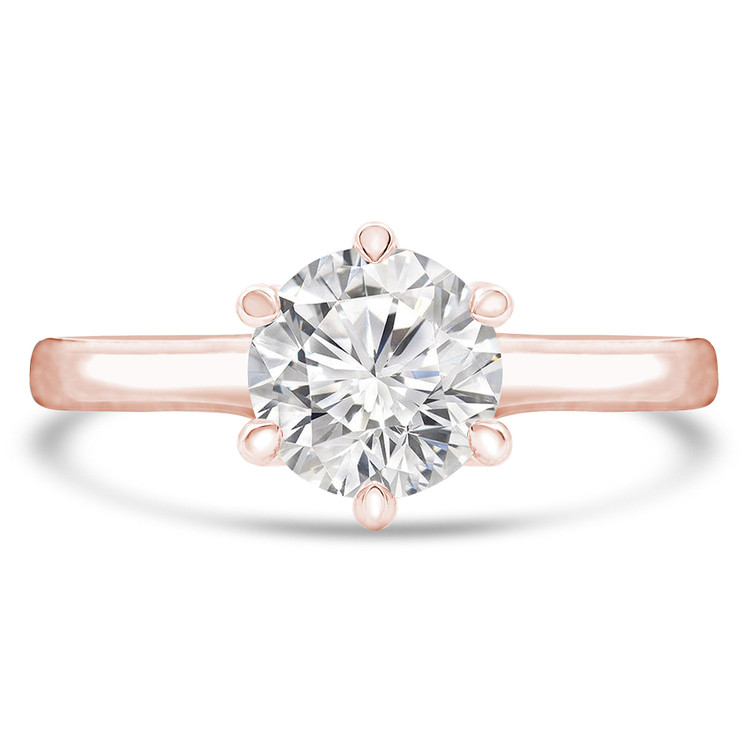 Round Lab Created Diamond 6-Prong Solitaire Engagement Ring in Rose Gold (MVSLG0033-R)