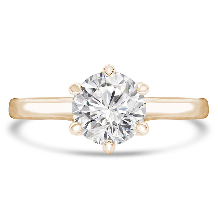 Round Lab Created Diamond 6-Prong Solitaire Engagement Ring in Yellow Gold (MVSLG0033-Y)