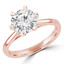 Round Lab Created Diamond 6-Prong Tappered Solitaire Engagement Ring in Rose Gold (MVSLG0034-R)