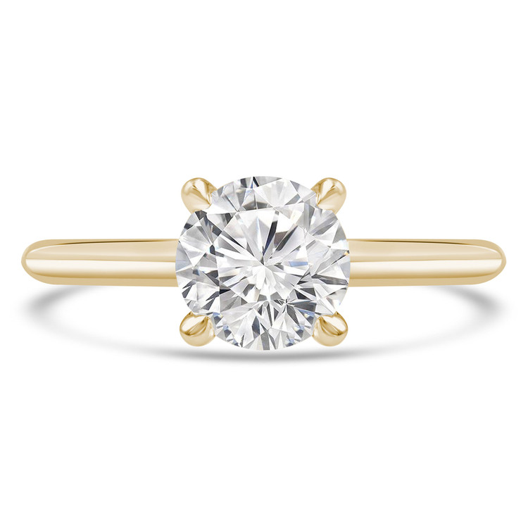 Round Lab Created Diamond Solitaire Engagement Ring in Yellow Gold (MVSLG0035-Y)