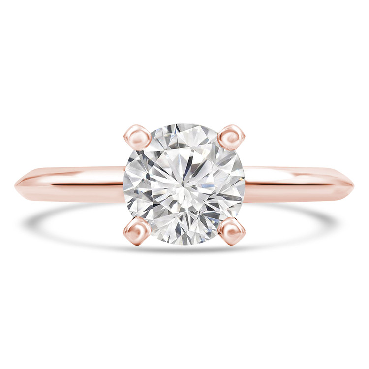 Round Lab Created Diamond Solitaire Engagement Ring in Rose Gold (MVSLG0037-R)
