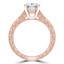 Round Lab Created Diamond Vintage Solitaire with Accents Engagement Ring in Rose Gold (MVSLG0038-R)