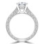 Round Lab Created Diamond Vintage Solitaire with Accents Engagement Ring in White Gold (MVSLG0038-W)