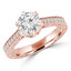 Round Lab Created Diamond Vintage 6-Prong Solitaire with Accents Engagement Ring in Rose Gold (MVSLG0039-R)