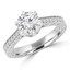 Round Lab Created Diamond Vintage 6-Prong Solitaire with Accents Engagement Ring in White Gold (MVSLG0039-W)