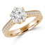 Round Lab Created Diamond Vintage 6-Prong Solitaire with Accents Engagement Ring in Yellow Gold (MVSLG0039-Y)