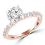 Round Lab Created Diamond Shared Prong Solitaire with Accents Engagement Ring in Rose Gold (MVSLG0040-R)
