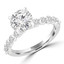 Round Lab Created Diamond Shared Prong Solitaire with Accents Engagement Ring in White Gold (MVSLG0040-W)