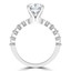 Round Lab Created Diamond Shared Prong Solitaire with Accents Engagement Ring in White Gold (MVSLG0040-W)