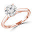 Round Lab Created Diamond Solitaire with Accents Engagement Ring in Rose Gold (MVSLG0041-R)