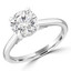 Round Lab Created Diamond Solitaire with Accents Engagement Ring in White Gold (MVSLG0041-W)