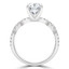 Round Lab Created Diamond Twisted Solitaire with Accents Engagement Ring in White Gold (MVSLG0043-W)