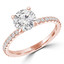 Round Lab Created Diamond Solitaire with Accents Engagement Ring in Rose Gold (MVSLG0044-R)